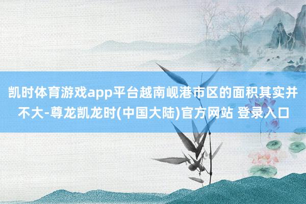 凯时体育游戏app平台越南岘港市区的面积其实并不大-尊龙凯龙时(中国大陆)官方网站 登录入口